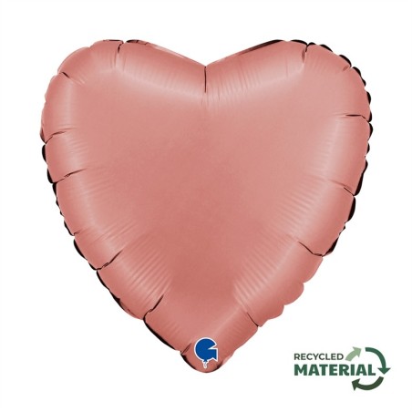 BALLON METALLIQUE COEUR 46 CM SATIN ROSE GOLD