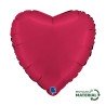 BALLON METALLIQUE COEUR 46 CM SATIN CHERRY OU CERISE
