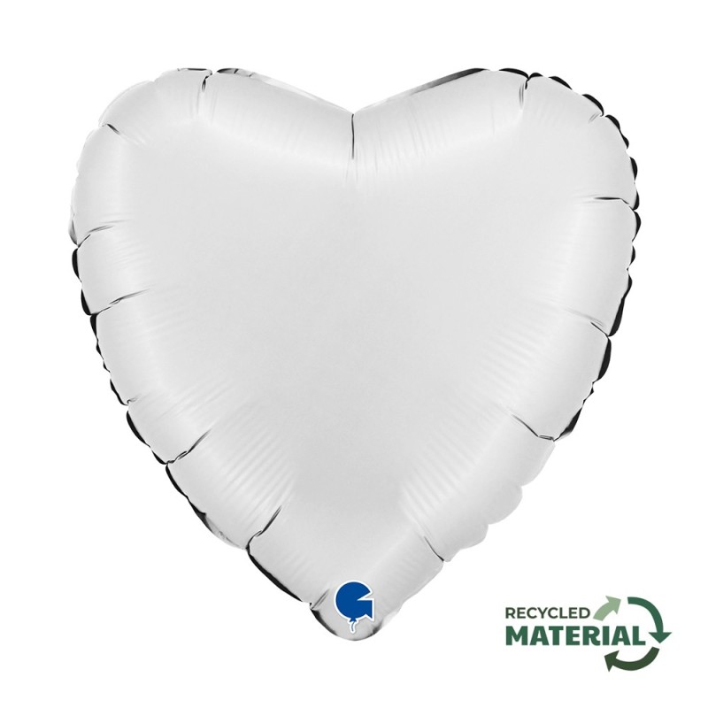 BALLON METALLIQUE COEUR 46 CM SATIN WHITE OU BLANC BALLON METALLIQUE COEUR 46 CM SATIN WHITE OU BLANC