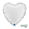 BALLON METALLIQUE COEUR 46 CM SATIN WHITE OU BLANC BALLON METALLIQUE COEUR 46 CM SATIN WHITE OU BLANC