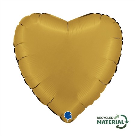 BALLON METALLIQUE COEUR 46 CM SATIN GOLD OU OR