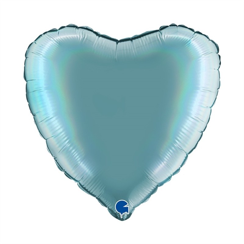 BALLON METALLIQUE COEUR 46 CM HOLOGRAPHIC PLATINIUM TENERIFE SEA OU BLEU AQUA BALLON METALLIQUE COEUR 46 CM HOLOGRAPHIC PLATINIUM TENERIFE SEA OU BLEU AQUA