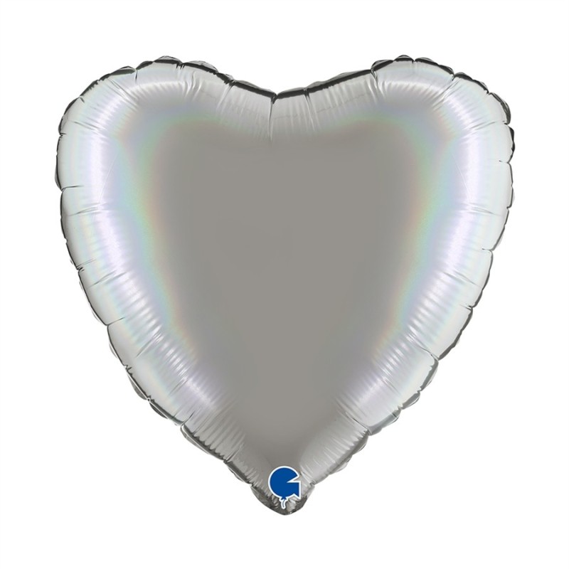 BALLON METALLIQUE COEUR 46 CM HOLOGRAPHIC PLATINIUM PURE BALLON METALLIQUE COEUR 46 CM HOLOGRAPHIC PLATINIUM PURE