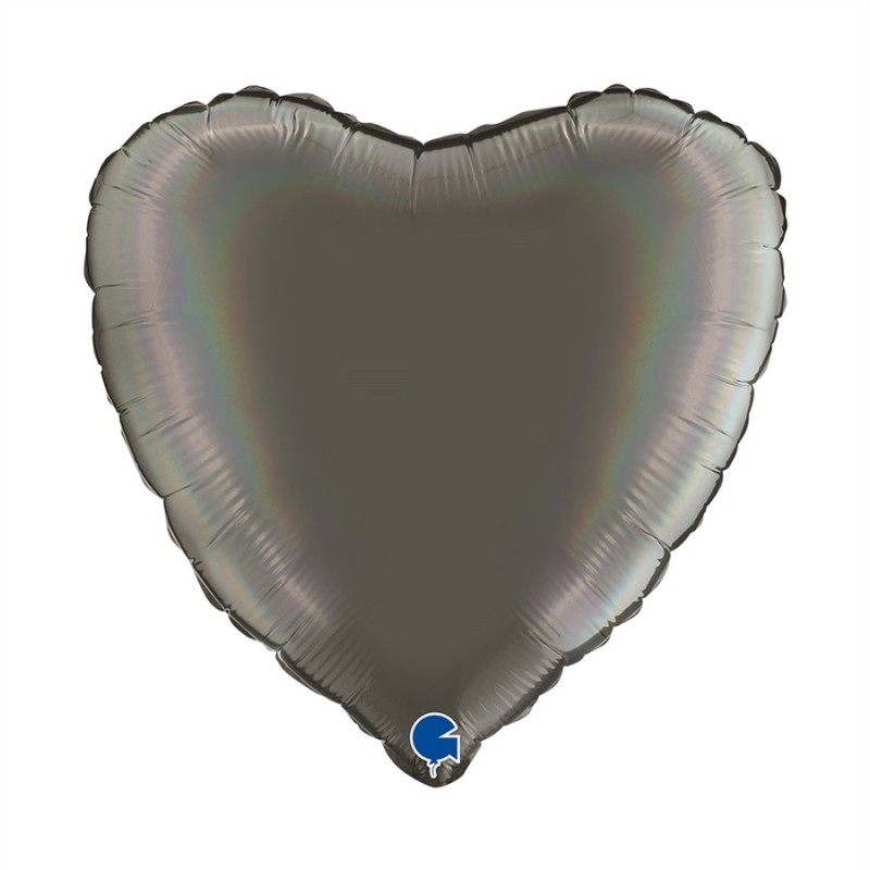 BALLON METALLIQUE COEUR 46 CM HOLOGRAPHIC PLATINIUM GREY BALLON METALLIQUE COEUR 46 CM HOLOGRAPHIC PLATINIUM GREY