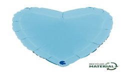 BALLON METALLIQUE COEUR 46 CM MATTE BLUE OU BLEU MAT