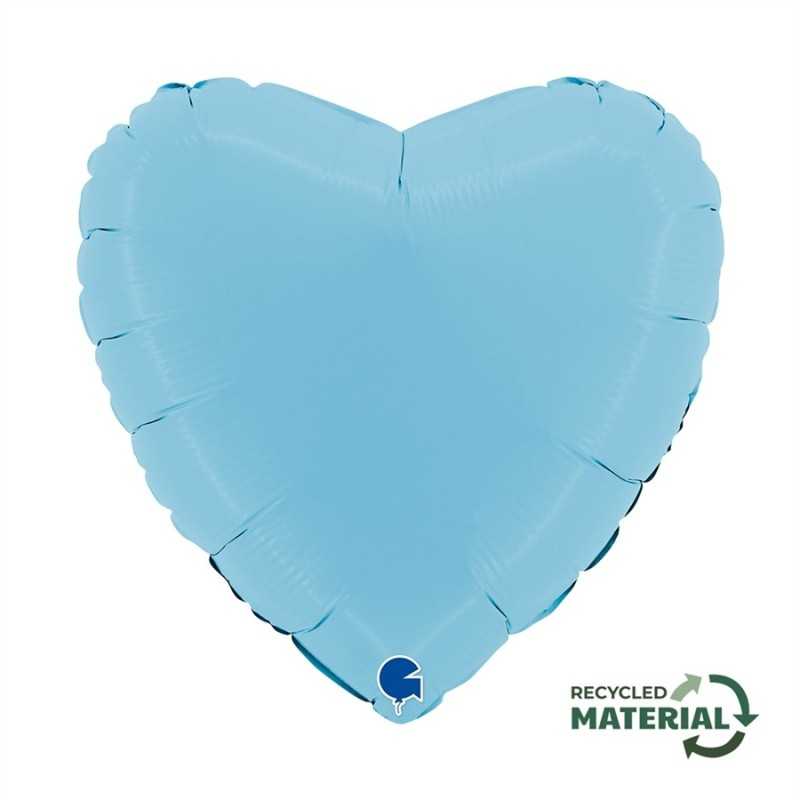 BALLON METALLIQUE COEUR 46 CM MATTE BLUE OU BLEU MAT
