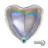 BALLON METALLIQUE COEUR 46 CM HOLOGRAPHIC GLITTER SILVER OU ARGENT BALLON METALLIQUE COEUR 46 CM HOLOGRAPHIC GLITTER SILVER OU ARGENT