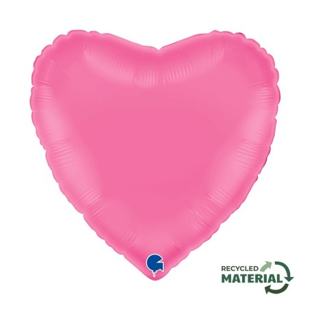BALLON METALLIQUE COEUR 46 CM BUBBLE GUM ROSE