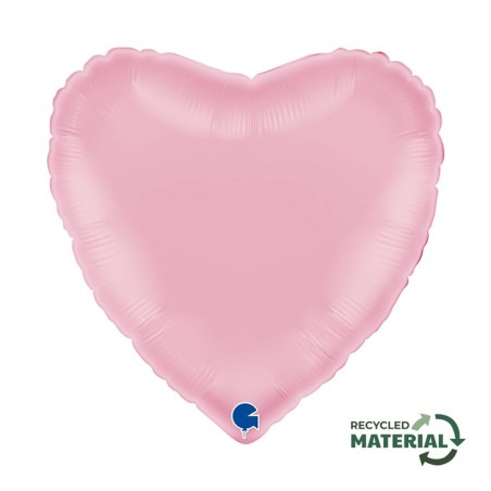 BALLON METALLIQUE COEUR 46 CM PASTEL PINK OU ROSE PASTEL