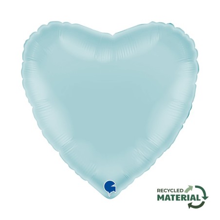 BALLON METALLIQUE COEUR 46 CM PASTEL BLUE OU BLEU CIEL