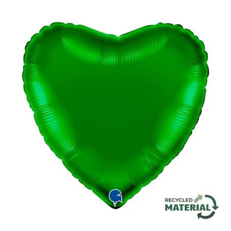 BALLON METALLIQUE COEUR 46 CM GREEN OU VERT