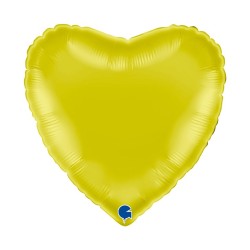 BALLON METALLIQUE COEUR 46 CM YELLOW OU JAUNE