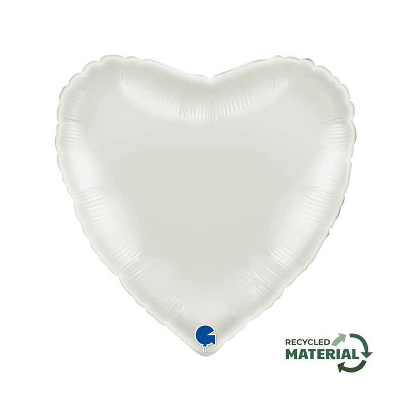 BALLON METALLIQUE COEUR 46 CM WHITE OU BLANC BALLON METALLIQUE COEUR 46 CM WHITE OU BLANC