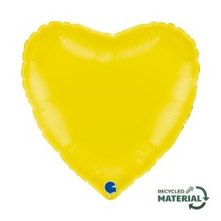 BALLON METALLIQUE COEUR 46 CM PASTEL YELLOW OU JAUNE