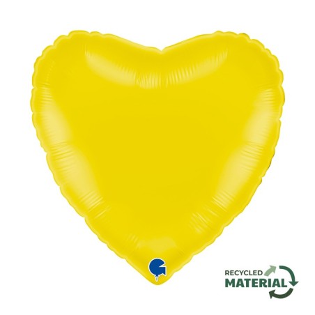 BALLON METALLIQUE COEUR 46 CM PASTEL YELLOW OU JAUNE