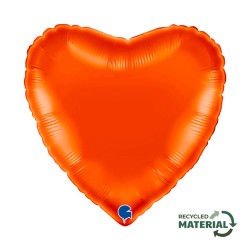 BALLON METALLIQUE COEUR 46 CM ORANGE