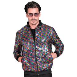 DEGUISEMENT BLOUSON BOMBER MULTICOLORE  TAILLE L-XL