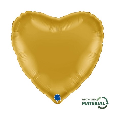 BALLON METALLIQUE COEUR 46 CM GOLD 5 OU OR