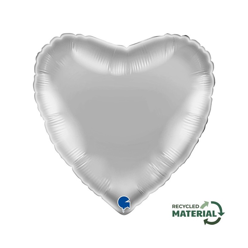 BALLON METALLIQUE COEUR 46 CM SILVER OU ARGENT BALLON METALLIQUE COEUR 46 CM SILVER OU ARGENT