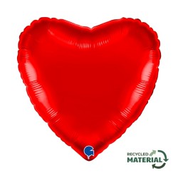 BALLON METALLIQUE COEUR 46 CM RED OU ROUGE