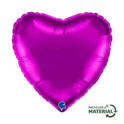 BALLON METALLIQUE COEUR 46 CM PURPLE OU VIOLET