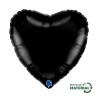 BALLON METALLIQUE COEUR 46 CM BLACK OU NOIR