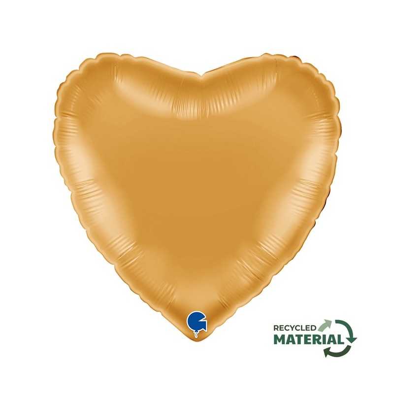 BALLON METALLIQUE COEUR 46 CM GOLD OU OR