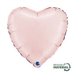 BALLON METALLIQUE COEUR 46 CM SATIN PASTEL PINK OU ROSE PASTEL