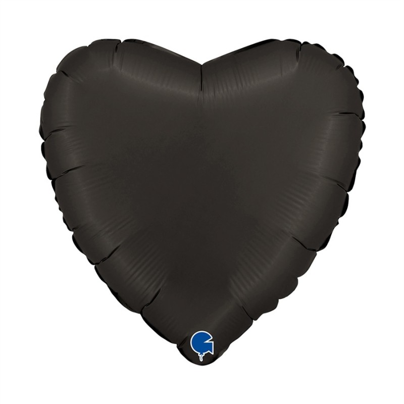 BALLON METALLIQUE COEUR 46 CM SATIN FUME BLACK OU NOIR BALLON METALLIQUE COEUR 46 CM SATIN FUME BLACK OU NOIR