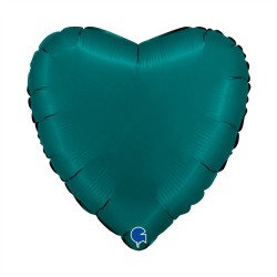 BALLON METALLIQUE COEUR 46 CM SATIN EMERALD GREEN OU VERT EMERAUDE