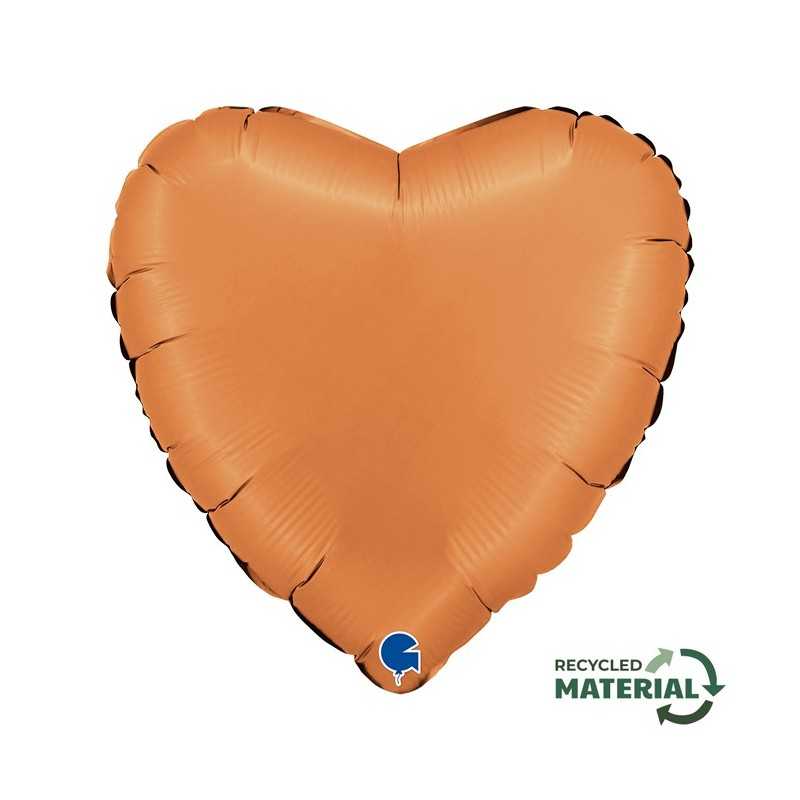 BALLON METALLIQUE COEUR 46 CM SATIN CARAMEL