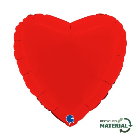 BALLON METALLIQUE COEUR 46 CM MATTE RED OU ROUGE MAT