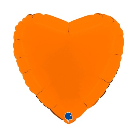 BALLON METALLIQUE COEUR 46 CM MATTE ORANGE