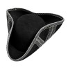 CHAPEAU TRICORNE NOIR GARNITURE ARGENT