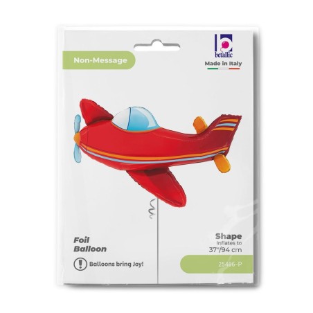 BALLON METALLIQUE AVION  ROUGE 94 CM