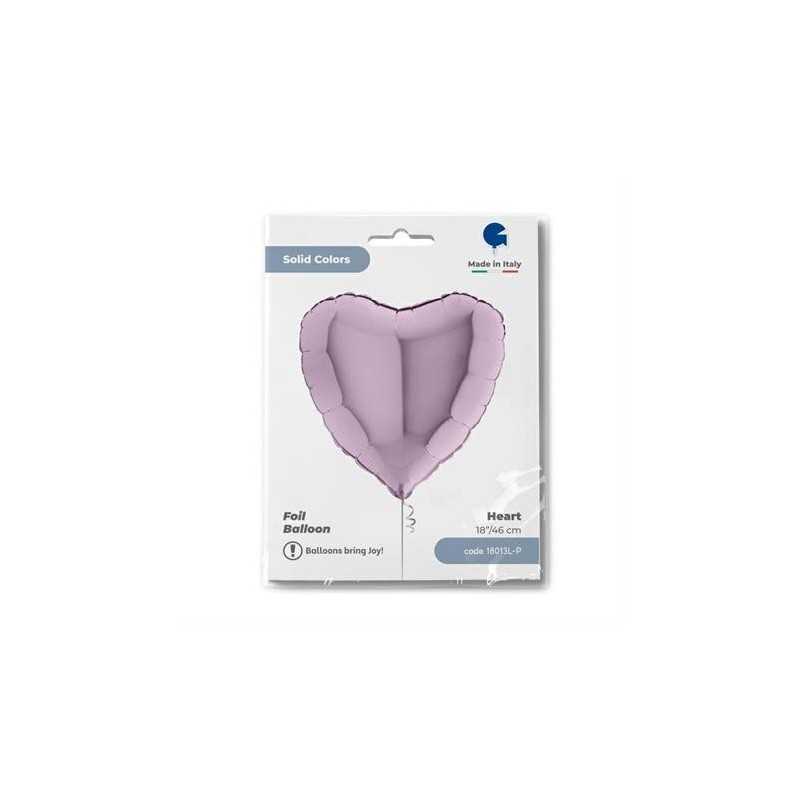 BALLON METALLIQUE COEUR 46 CM LILAC OU LILAS