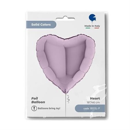 BALLON METALLIQUE COEUR 46 CM LILAC OU LILAS