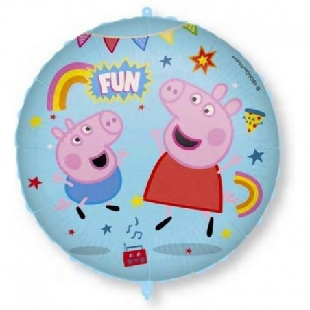 BALLON METALLIQUE ROND PEPPA PIG 46 CM