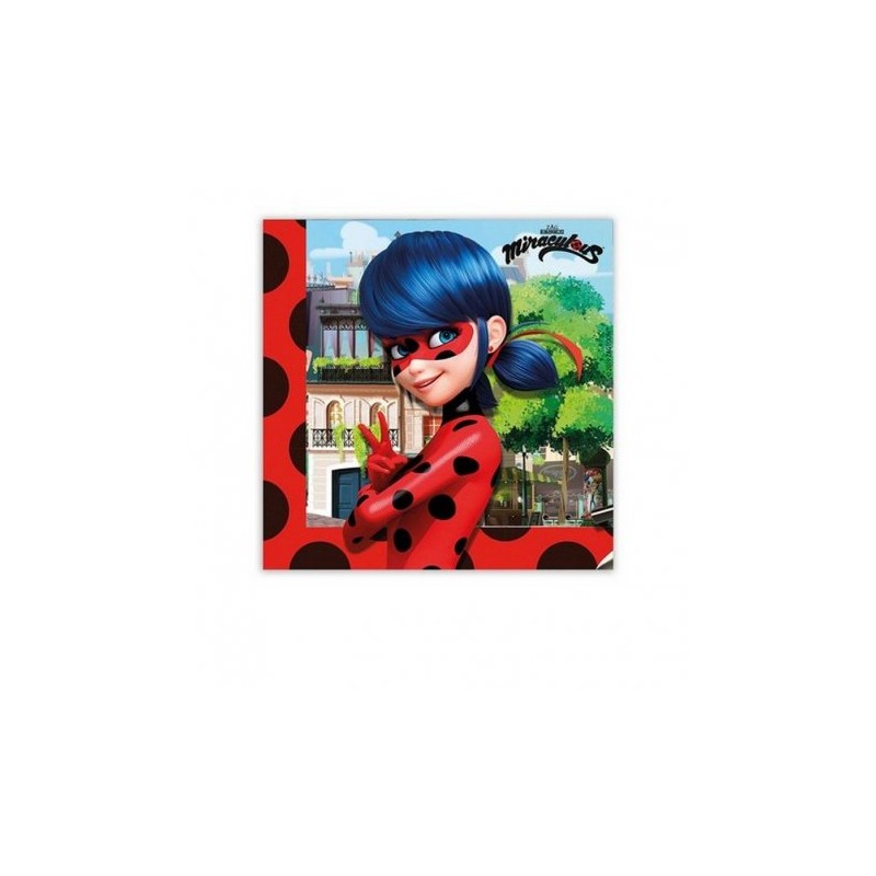 20 SERVIETTES MIRACULOUS LADYBUG 33 X 33 CM