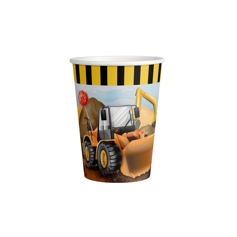 8 GOBELETS PAPIER COMPOSTABLE THEME CHANTIER CONSTRUCTION 200ML 8 GOBELETS PAPIER COMPOSTABLE THEME CHANTIER CONSTRUCTION 200ML