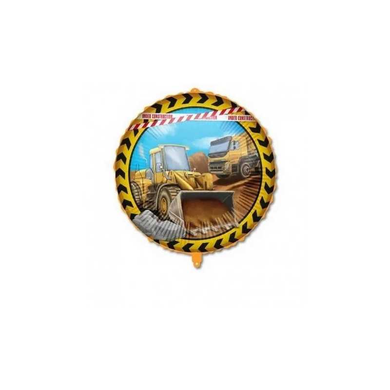 BALLON METALLIQUE ROND CONSTRUCTION ET ENGINS DE CHANTIER 46 CM 