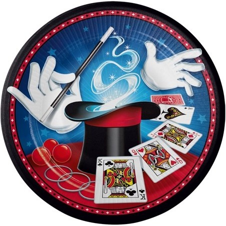 8 ASSIETTES RONDES THEME MAGIE 23 CM