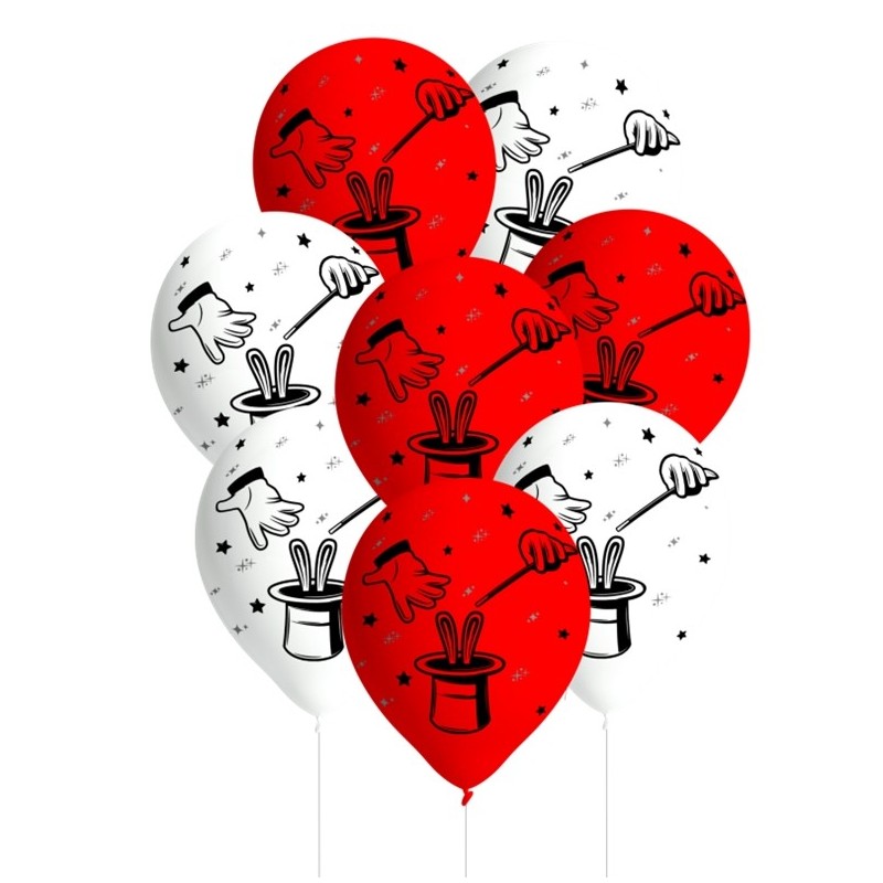 8 BALLONS LATEX THEME MAGIE  8 BALLONS LATEX THEME MAGIE