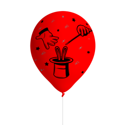8 BALLONS LATEX THEME MAGIE 