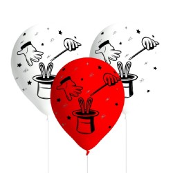 8 BALLONS LATEX THEME MAGIE 