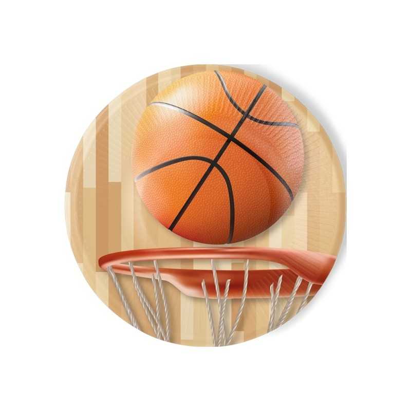 8 ASSIETTES BASKET-BALL 23 CM