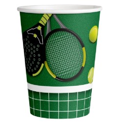 8 GOBELETS EN CARTON THEME TENNIS ET PADEL