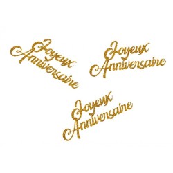 CONFETTIS A PAILLETTES OR JOYEUX ANNIVERSAIRE ENVIRON 30