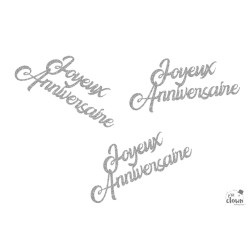 CONFETTIS A PAILLETTES ARGENT JOYEUX ANNIVERSAIRE ENVIRON 30