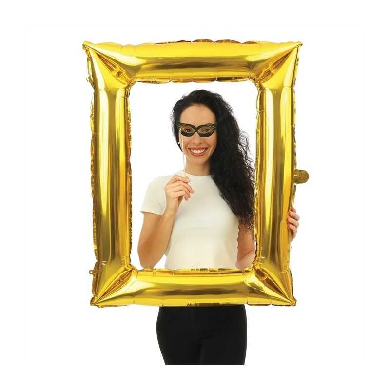 BALLON METALLIQUE POUR PHOTOBOOTH CADRE PHOTO OR 